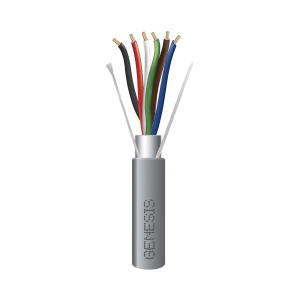 Bobina de 305 M de cable 6X22 AWG BLINDADO, PLENUM de color Gris, para Aplicaciones de Audio, Seguridad y Control