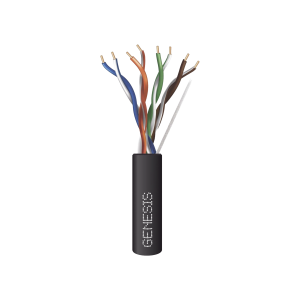 Bobina de cable de 305 metros, UTP Cat6 PLENUM, de color Negro, UL, CMP SPNLS, probado a 350 Mhz, para aplicaciones de CCTV / redes de datos/ IP megapixel / control RS485