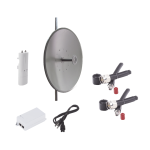 Kit de radio C5C con antena HDDA-5W-29-DP2 de 29 dBi , Frecuencia (4.9-5.9 GHz), incluye jumper, PoE y cable de alimentación, ideal para distancias de hasta 30 km