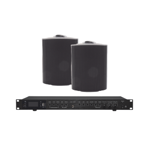 Amplificador de Audio con 2 Bocinas OL-5BK | 2 x 60W | Baja Impedancia 4 - 8Œ© | Reproductor Bluetooth, FM, USB, SD | Efectos Integrados Delay, Echo, Repeat