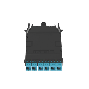 Cassette HD Flex‚Ñ¢ Para 12 Fibras Multimodo OM4, de MPO a 6 Conectores LC Duplex, Color Aqua
