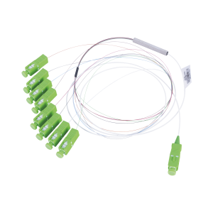 Divisor √ìptico (Splitter) Tipo PLC, de 1x8, Con Conector de Entrada SC/APC y Conectores de Salida SC/APC