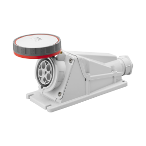 BASE DE SUPERFICIE ANGULADA 90¬∞ - IP67 - 3P+N+T 125A 380-415V 50/60HZ - ROJA - 6H - CABLEADO POR TORNILLO