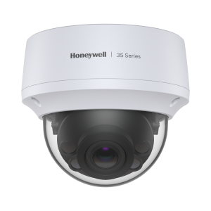 Domo IP 5 Megapixel / Lente Mot. 2.7 a 13.5 mm / 50 mts IR / NDAA / ONVIF / Exterior IP67 / IK10 / H.265 / IA (Filtro de Humanos y Vehiculos) / Merodeo / Conteo de Personas / PoE / Audio y Alarmas I/O / Serie 35 / Honeywell Security