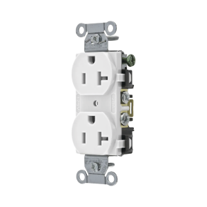 Contacto D√∫plex 20 A, 125 V, 2 Polos, 3 Hilos, Cableado Posterior y Lateral, Color Blanco (Nema 5-20R).