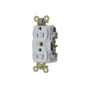 Contacto D√∫plex 15 A 125 V 2 Polos, 3 Hilos Color Blanco (Nema 5-15R). Grado Industrial.
