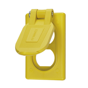 Tapa Resistente a Intemperie para Contacto D√∫plex/ Color Amarillo/ Grado Marino.