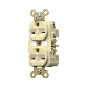 Contacto D√∫plex 15 A 250 V / 2 Polos 3 Hilos / Nema 6-15R / Grado Industrial /Color Marfil.
