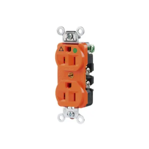 Contacto D√∫plex 15 A 125 V 2 Polos, 3 Hilos Color Naranja (Nema 5-15R). Grado Hospital.