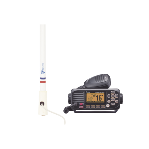 Kit de radio IC-M220 | mas antena marina de fibra de vidrio TX-5206-SYS y soporte para antena 4186