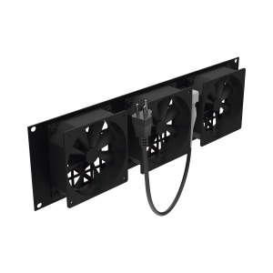 Kit de 3 Ventilador 110 Vca (12 x 12 cm) con Clavija 5-15P. Para instalación en Postes Rack.