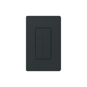 Placa de 6 puertos, color negro night.