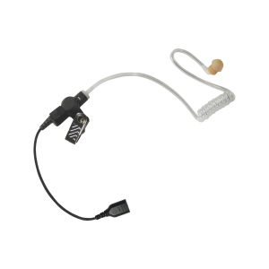 Auricular de tubo ac√∫stico transparente con cable de fibra tranzada con conector SNAP tipo MIRAGE. Requiere micrófono de solapa de 1 o 2 hilos de la Serie SNAP.