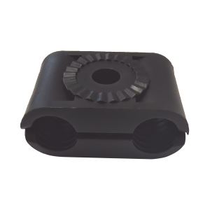 Sujetador de doble click para cable coaxial de 1/2 paquete de 10 piezas.