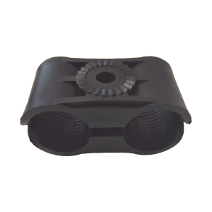 Sujetador de doble click para cable coaxial de 7/8" paquete de 10 piezas.