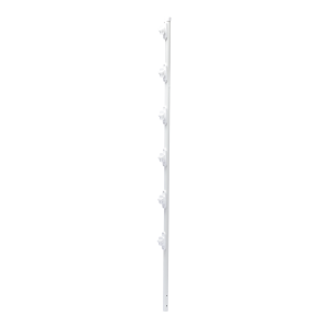 Poste con 6 Aisladores de PASO  para Cerca Electrificada. Tubo Galva. de 1.4m, cal. 18 de 1" Diam. + Pintura Blanca.
