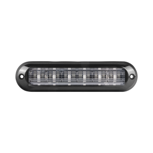 Luz Auxiliar Ultra Brillante IP67 de 6 LEDs, Color Rojo, con mica transparente y bisel negro
