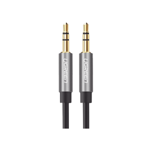 Cable Auxiliar 5 Metros / Conector 3.5mm a 3.5mm / Macho a Macho / Cubierta de TPE / Carcasa de Aluminio / Color Negro