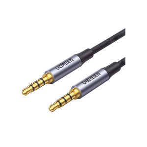 Cable Auxiliar de 3.5mm / Cable Audio Estéreo / N√∫cleo de Alambre de Cobre Esmaltado / Carcasa de Aluminio Azul + Nylon Trenzado /  Soporta Micrófono / 2 Metros