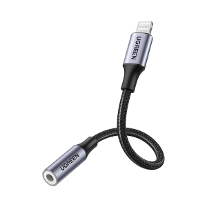 Adaptador de Auriculares Lightning a 3.5mm / Certificado MFI / Cable 100% compatible con dispositivos Apple / Ideal para llamadas, M√∫sica y Control de Línea / Caja de Aluminio y Nylon Trenzado / Blindaje M√∫ltiple /Cable de 10cm.