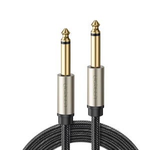 Cable de Audio Mono 6.35mm (1/4") Macho a 6.35mm (1/4") Macho / 10 Metros / N√∫cleo de Cobre / Blindaje Interno / Nylon Trenzado / Color Negro