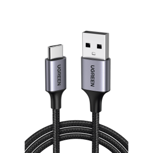 Cable USB A a USB C / 1 Metro / Transferencia de Datos 480 Mbps / Carga Rápida de hasta 60W / Soporta QC3.0, AFC Y FCP / Resistencia de Protección Integrada / Carcasa de Aluminio y Nylon Trenzado / 2 años de  Garantía