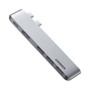 HUB USB-C (Thunderbolt 3) Multifuncional para MacBook Pro/Air / 1 Puerto HDMI + 3 Puertos USB3.0 + USB- C (PD 100W) / Transferencia de Video y Datos /  5 en 2