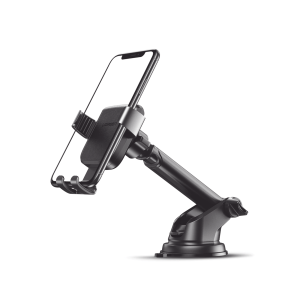 Soporte de Celular para Automóvil con Ventosa / Diseño de Sujecion en Triangulo / Ajustable 270¬∞ / Rotable / Estirable / Amplia Compatibilidad con dispositivos de 4'' a 7'' / Color Negro