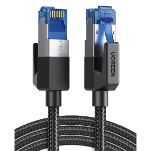 Cable Ethernet Cat8 CLASS?F/FTP Redondo con Malla de Nylon 2 Metros