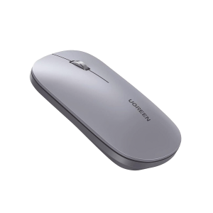 Mouse inalámbrico 2.4 GHz / Ultra Delgado y Silencioso / DPI 1000/1600/2000/4000 (Ajustable) / Alcance 10m / Scroll de Aluminio / Adaptable a diferentes superficies / Diseño suave al tacto / Contiene Receptor USB / Color Gris