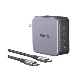 Cargador de 140W serie Nexode / 3 Puertos de Carga Rápida / 2 USB-C / 1 USB-A / Tecnología GaN II +SIC / Power Delivery 3.1 / Quick Charge 4.0 / Tecnología de Protección Térmica/ Optimiza la Experiencia de Carga / Incluy