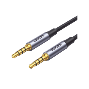 Cable Auxiliar de 3.5mm / Cable Audio Estéreo / N√∫cleo de Alambre de Cobre Esmaltado / Carcasa de Aluminio Azul + Nylon Trenzado /  Soporta Micrófono / 5 Metros