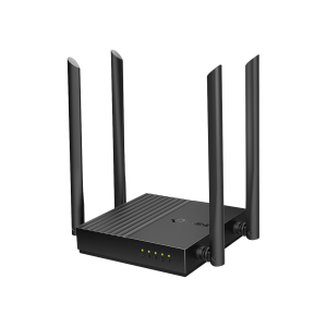 Router inalámbrico AC 1200 doble banda MU-MIMO, 1 puerto WAN 10/100/1000 Mbps Y  4 puertos LAN 10/100/1000 Mbps
