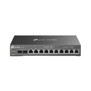 Router Multi-WAN, Switch con PoE y controlador / 2 puerto WAN/LAN SFP 1G / 1 puerto RJ45 WAN / 1 puerto WAN/LAN RJ45/ 8 puertos PoE LAN RJ45 / 24,980 Sesiones Concurrentes / Controlador Omada.