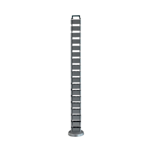 Organizador de cables vertical articulado, ideal para llevar los cables del piso a mesa o a la cubierta del escritorio de manera segura
