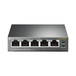Switch PoE Gigabit de 5 puertos, con 4 puertos PoE 802.3af/at de hasta 56 W
