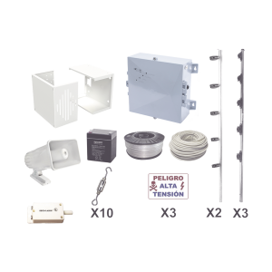 KIT ESENCIAL PARA 25Mts PERIMETRALES DE CERCO EL√âCTRICO PARA PROTECCI√ìN DE ROBOS EN CASAS, NEGOCIOS, BODEGAS,ETC.