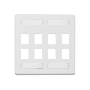 Placa de Pared Doble Modular 10G MAX de 8 Salidas, Color Blanco