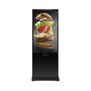 Pantalla LED de 43" con Resolución 4K para Publicidad Digital con Apariencia Metálica / Base para Piso / Altavoz Integrada / WiFi / 1 Puerto LAN / Android 8.1 / Uso 24/7