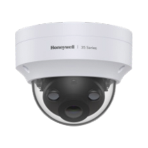 Mini Domo IP 5 Megapíxeles / Lente 2.8 mm / 40 mts IR / NDAA / ONVIF / Exterior IP67 / Antivandálica IK10 / IA (Filtro de Humanos y Vehiculos) / Conteo de Personas / Merodeo / H.265 / PoE / Alarmas I/O / Serie 35 / Honeywell Security