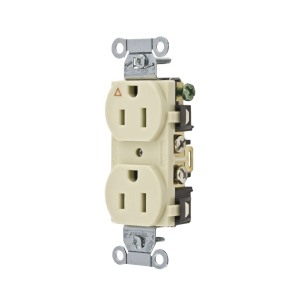 Contacto D√∫plex Conexión a Tierra Aislada/ 15 A 125 V/ 2 Polos 3 Hilos/ Color Marfil/ Nema 5-15R/ Grado Comercial.