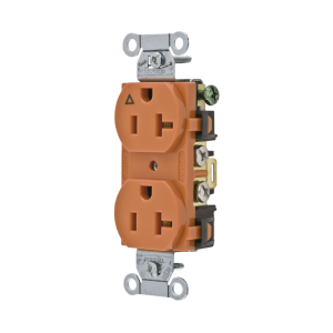 Contacto D√∫plex Conexión a Tierra Aislada/ 20 A 125 V/ 2 polos 3 Hilos/ Color naranja/ Nema 5- 20R/ Grado Comercial.