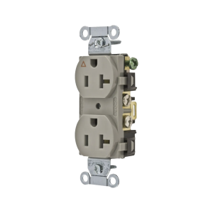 Contacto D√∫plex Conexión a Tierra Aislada/ 20 A 125 V/ 2 polos 3 Hilos/ Color Gris/ Nema 5- 20R/ Grado Comercial.