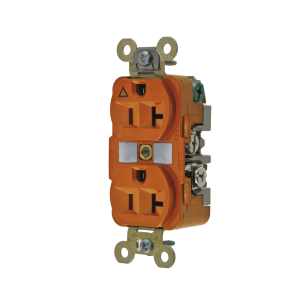 Contacto D√∫plex Conexión a Tierra Aislada/ 20 A 125 V/ 2 polos 3 Hilos/ Color Naranja/ Nema 5- 20R/ Grado Industrial.