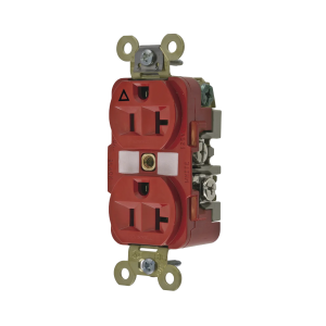 Contacto D√∫plex Conexión a Tierra Aislada/ 20 A 125 V/ 2 polos 3 Hilos/ Color Rojo/ Nema 5- 20R/ Grado Industrial.