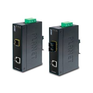 Convertidor de Medios Industrial, Multimodo, Puertos 10/100 Base-TX a 100 Base-FX, Interfaz SC, Hasta 2 km, Carcasa IP30, Soporta Temperatura de -40 a 75¬∞C.