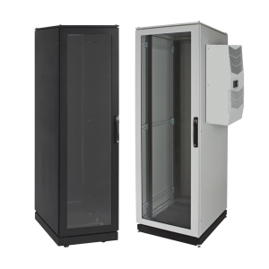 Gabinete de Telecomunicaciones ProLine V/D, 700 mm de Ancho, 800 mm de Profundidad, Con Preparación para Aire Acondicionado Tipo G28, 42 UR, Color Gris Claro