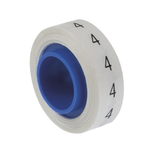 Rollo de Etiquetas Marcadoras, Pre-Impresos con el N√∫mero 4, de 2.4 metros, Color Blanco