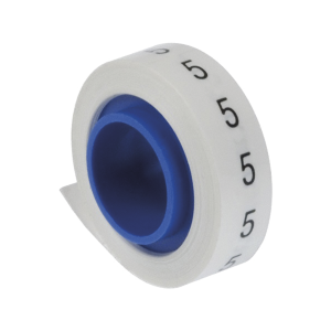 Rollo de Etiquetas Marcadoras, Pre-Impresos con el N√∫mero 5, de 2.4 metros, Color Blanco