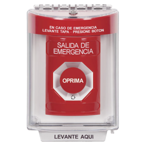 Botón Multipropósito, Salida De Emergencia, Girar Para Reset, Bocina Integrada, Español, Cubierta De Policarbonato, 2 Relevadores NO/NC, Interior/exterior